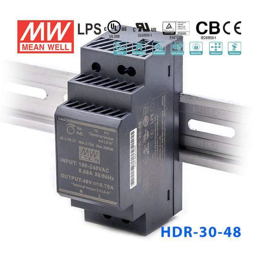HDR-30-48 MEAN WELL Power Supply | HTD Electronics