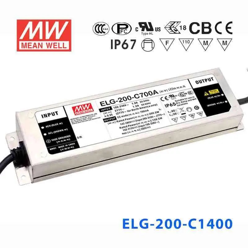 ELG-200-C1400A MEAN WELL Power Supply | HTD Electronics