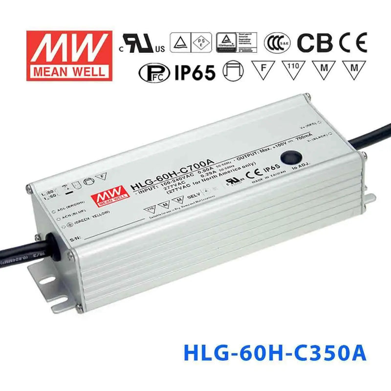 HLG-60H-C350A MEAN WELL Power Supply | HTD Electronics